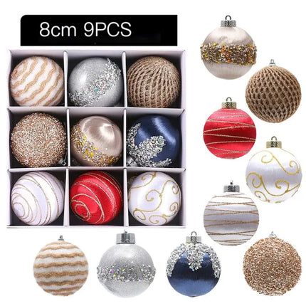 8cm Christmas Foam Balls (9pcs) for Tree Decor
