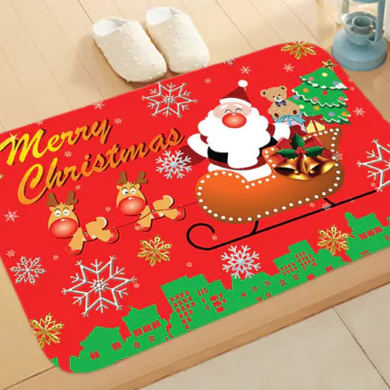 Christmas picture absorbent bathroom mat