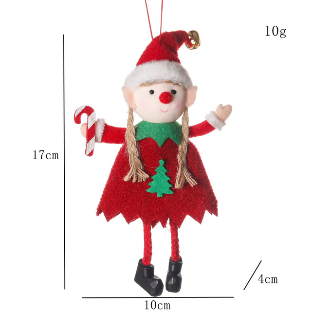 Christmas Green Red Elf Doll