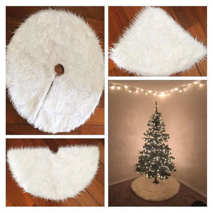 Creatieve witte pluche kerstboomrokk