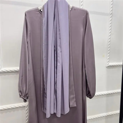 Lange Abaya Jurk met Hoofddoek voor Vrouwen