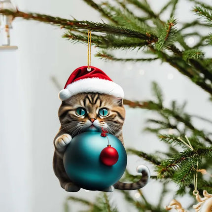 Schattige katten kerstversieringen