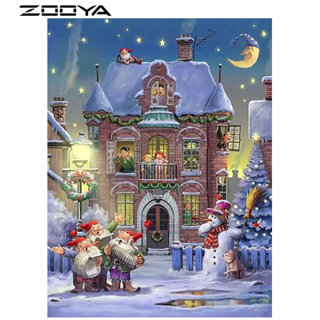 Christmas House Diamond Painting Decor Artwork