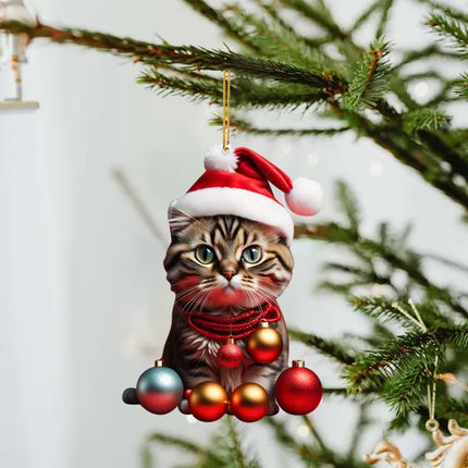 Schattige katten kerstversieringen