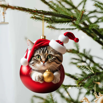 Schattige katten kerstversieringen