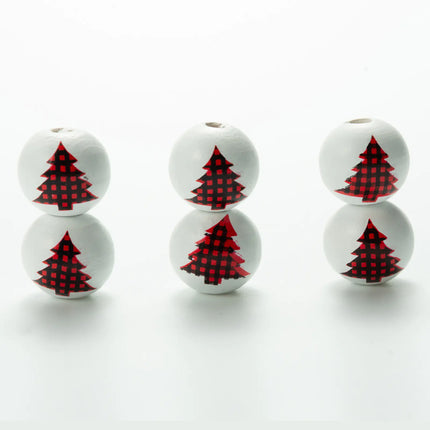 Colorful Wooden Beads with Christmas Tassels