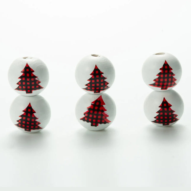 Colorful Wooden Beads with Christmas Tassels