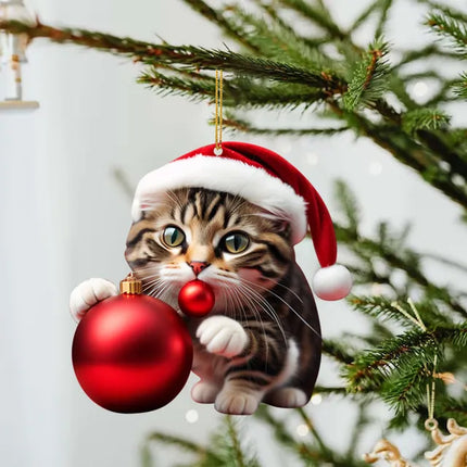 Schattige katten kerstversieringen