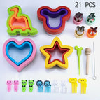 Sandwich snij mallen set set van 21 stuks Kleurendoos