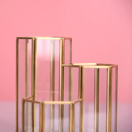Nordic Creative Transparent Glass Desktop Organizer