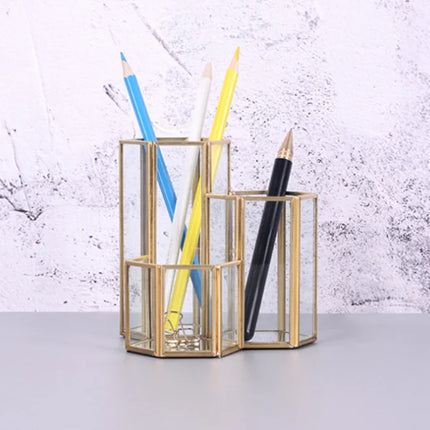 Nordic Creative Transparent Glass Desktop Organizer