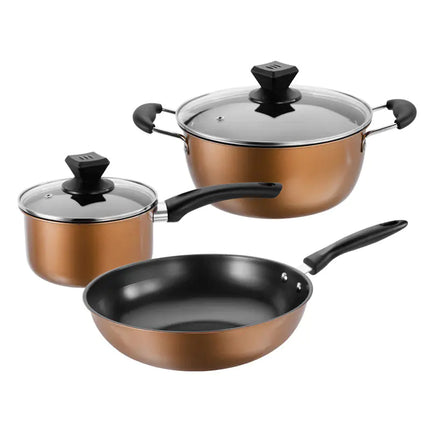 Set van kookpotten en kookgerei voor in de keuken