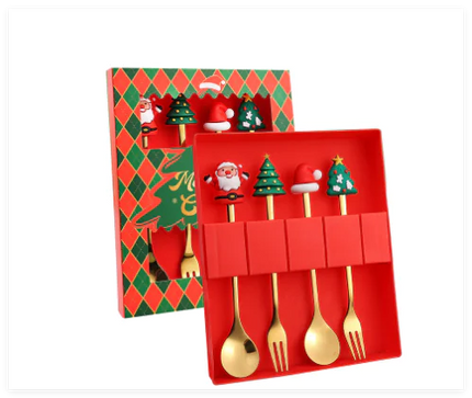 Festive Stainless Steel Christmas Spoon