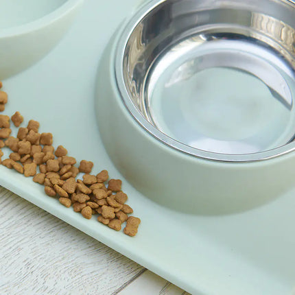 Stainless Steel Double Bowl for Dogs and Cats