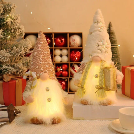 Kerstpop Elf Pailletten Kabouter Met Led-Licht