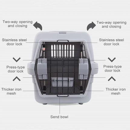 Portable Pet Airline Carrier for Dogs and Cats