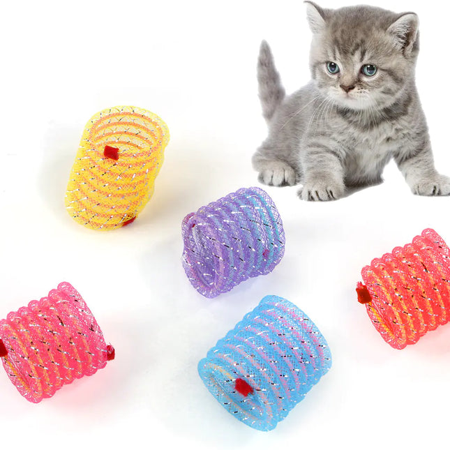 Colorful Interactive Spring Hose Toy for Cats