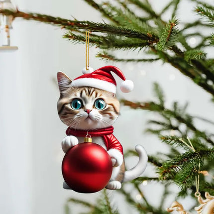 Schattige katten kerstversieringen