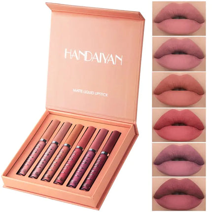 6-delige matte fluwelen lipglossset
