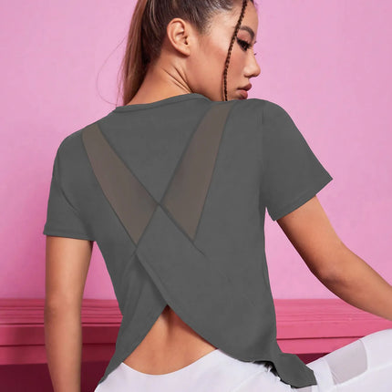 Ademend, snel drogend mesh yoga T-shirt