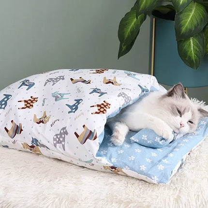 Afneembaar kattenhuis met bed