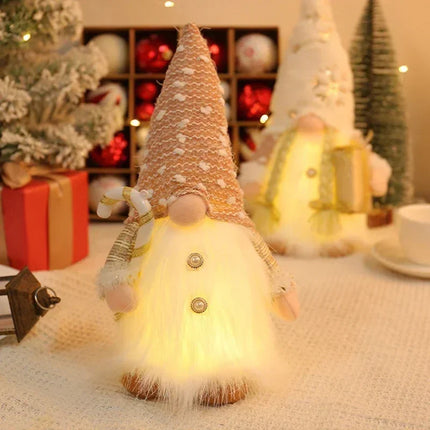 Kerstpop Elf Pailletten Kabouter Met Led-Licht