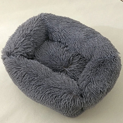 Pluchen Vierkant Kattenbed - Warm Winter Nest voor Kleine Honden en Katten