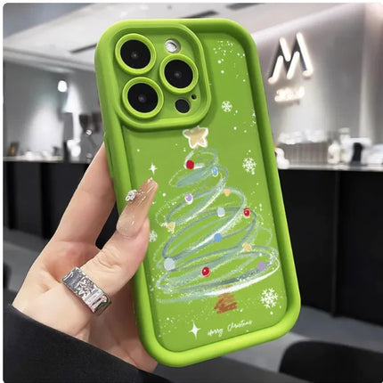 Festive Christmas Tree Silicone Phone Case
