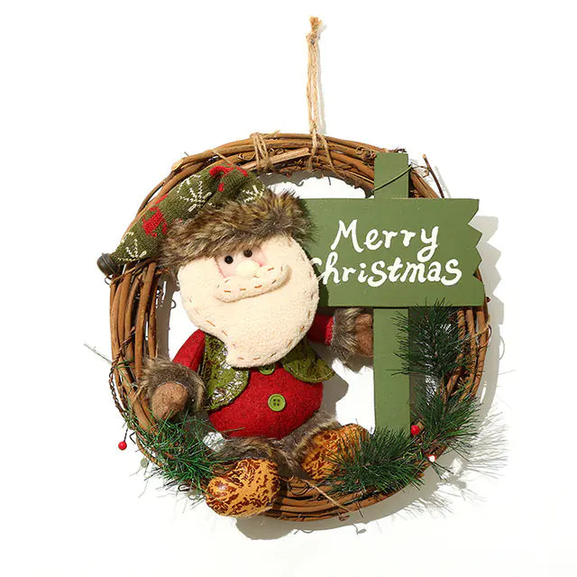 Creative Christmas Santa Snowman Wreath Decorations