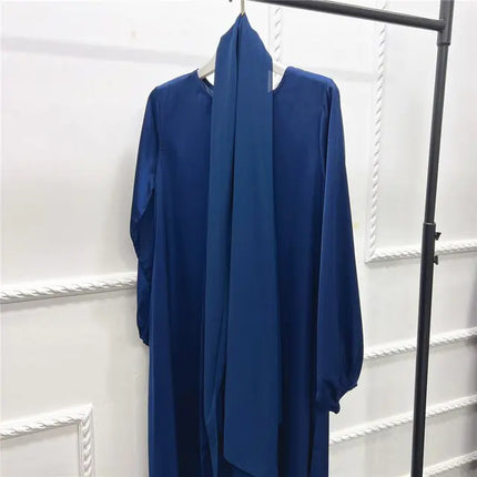 Lange Abaya Jurk met Hoofddoek voor Vrouwen